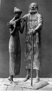 Zeigt die Bronzestatue "Ödipus und Antigone" von Prof. Gerhard Marcks